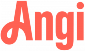 Angi logo with bright pink/red lettering